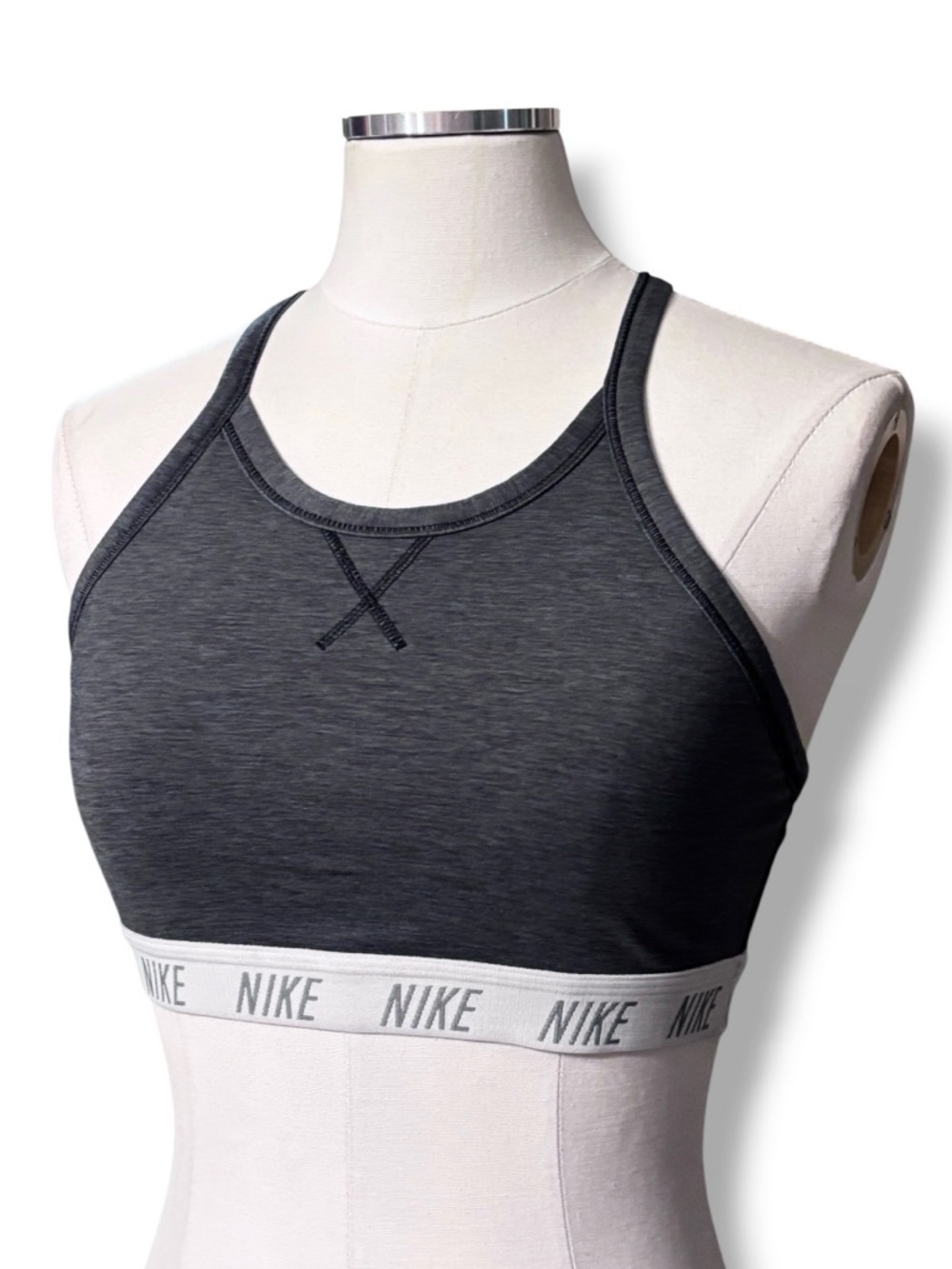 NIKE DRI- Fit Grey Racerback Sports Bra Size Medium